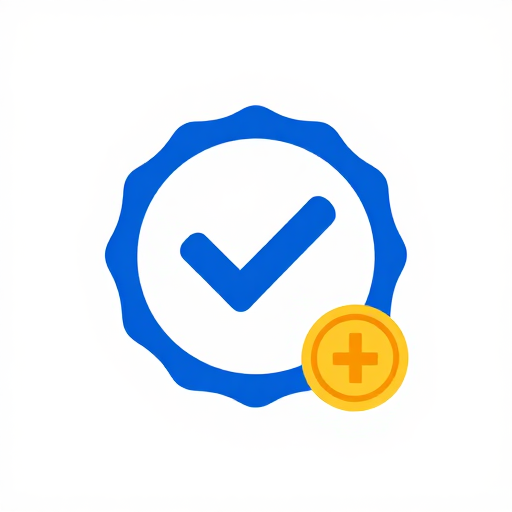 flat vector 2D illustration of zero commission badge with coins and checkmark, minimalist, solid matte brand colors, empty negative space, isolated on transparent background